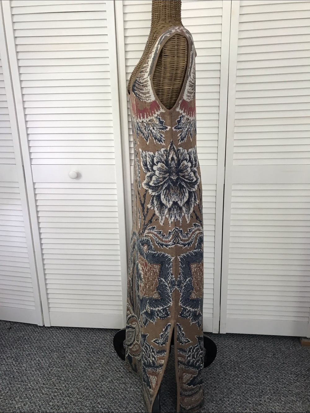 Peruvian Connection Floral Tank Maxi Dress in Tan, Black and Rust - Picture 3 of 9